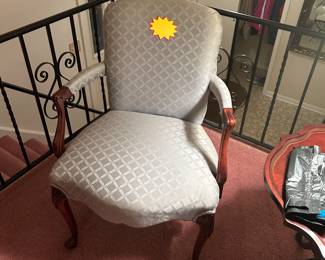 Two of these Cherry upholstered side chairs
