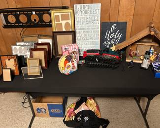 An assortment of frames  Manger with nativity 