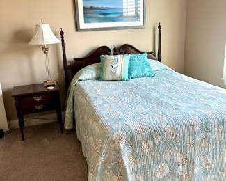 Vintage Solid Wood Two Poster Headborad Includes Sterns & Foster Queen Mattress