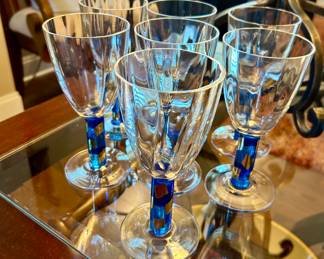 Signed Blue/Gold Glassware