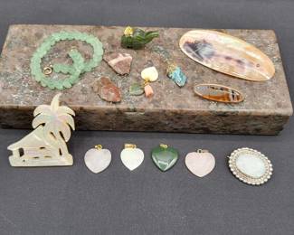 34 Antique Jewelry with Gemstones Mother of Pearl