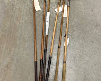 65 Wood Head Driver and Five More Wood Shaft Golf Clubs