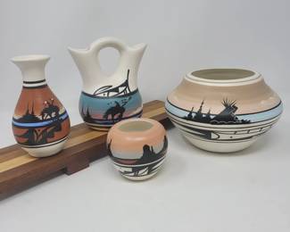 19 Hand Painted Navajo Southwest Pottery 1990s