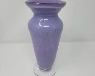 37 Hand Blown Lavender Glass Vase