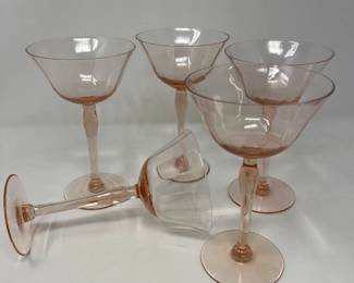 20 Five Pink Stemware Sherbet Glasses