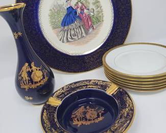 22 Limoges Porcelain, Imperial USA Plate 23k Gold Trim