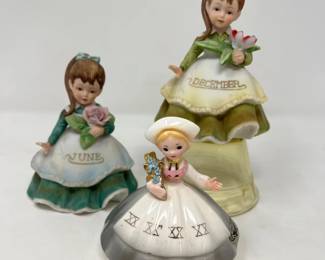 17 Trio Porcelain Girl Figurines Josef Lefton