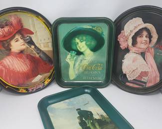 30 1970s80s Coca Cola Tin Serving Trays