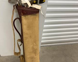 15 Vintage Golf Club Bag Wood Shaft Clubs