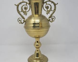 46 French Influenced Brass Vessel With Ornate Handles