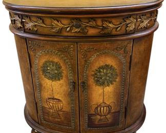 Ethan Allen Rustic Oval Accent Cabinet