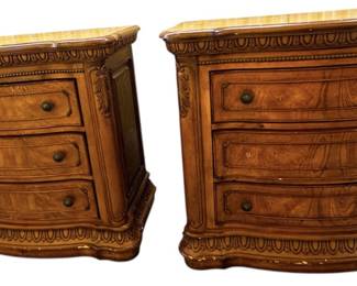 Victorian Style Wooden Nightstands