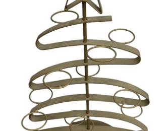 Gold Metal Christmas Tree Candle Holder