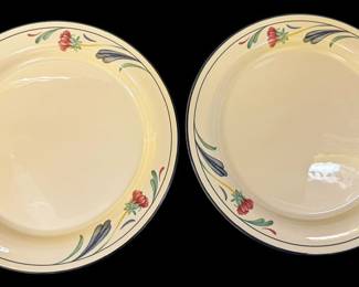 2 Lenox Poppies on Blue Dinner Plates