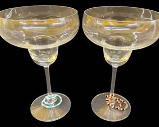 Set of 2 Clear Margarita Glasses
