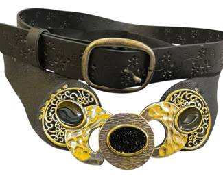 Two Black Womens Belts