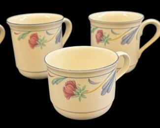 5 Lenox Poppies on Blue Mugs