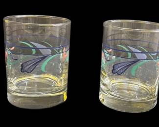 4 Lenox Poppies on Blue Glasses