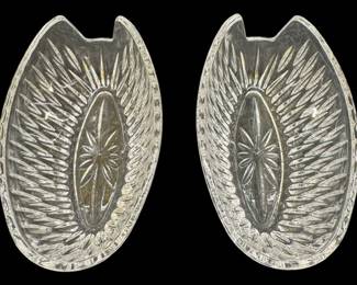 Set of 2 Crystal Large Spoon Rests