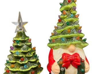 Light Up Gnome and Christmas Tree Decor