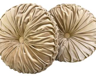 2 Decorative Round Tufted Throw Pillows