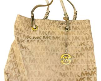 Michael Kors Gold Canvas Shoulder Bag