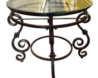Round Metal Table wGlass Top