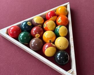 Billiard Balls & Triangle Rack 