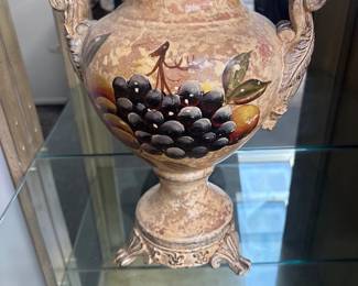 Vintage Italian Asian Style Ceramic Urn 