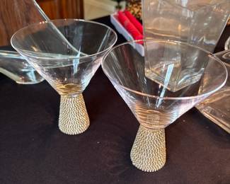 Gold Glitter Martini Glasses 
