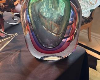 Modern Murano Glass Vase - 1960s Flavio Poli Murano Glass 