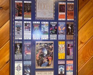 Vintage Seagrams Poster - 1989 - 24 years of Superbowl Tickets up to Superbowl XXIV 