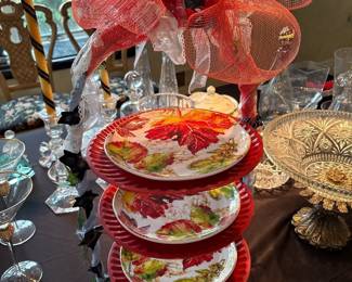 3 tiered Autumn Plate stand 