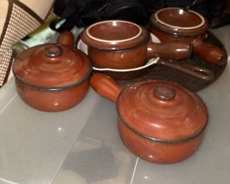 Le Creuset Enameled Cast Iron Round Dutch Ovens - French Onion Soup Bowls 