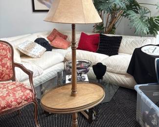 Vintage Table Wood Floor Lamp