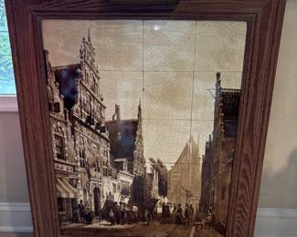 Framed Delft tile Wall Hanging 