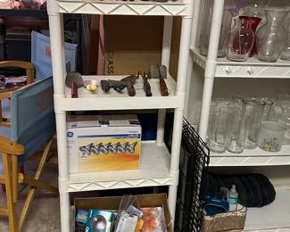Lights, garden tools, vases