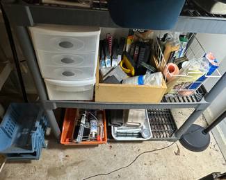 Painting supplies and storage drawers and stackable containers