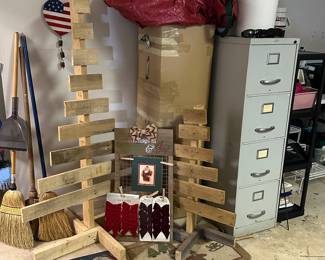Artificial Christmas Tree, wooden trees for outdoor string your lights. Ice cream maker, filing cabinet