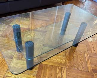 Vintage 1980s Alessi Post-Modern Glass Coffee 2 Tier Table
Lot #: 83