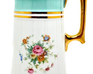 Vintage Cmielow Polish Porcelain Hand Painted Pitcher With Gold Accents
Lot #: 19