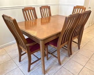 Mission Style Solid Wood Dining Table With Extension Leaf
Lot #: 30