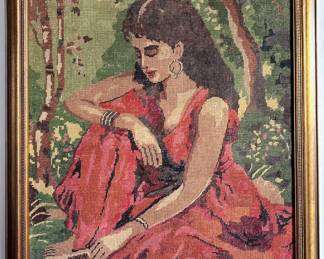 Vintage Needlepoint In Ornate Carved Giltwood Frame
Lot #: 99