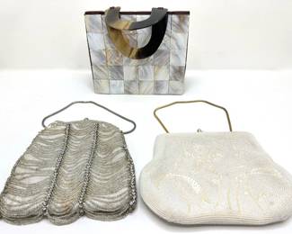 2 Vintage Beaded Hand Bags By Walborg & La Regale & Faux Mother Of Pearl Bag
Lot #: 203