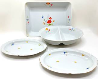 4 Vintage Floral Serving Dishes From Poland & Japan
Lot #: 143