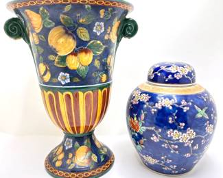 Vintage Hand Painted Urn & Covered Asian Style Ginger Jar
Lot #: 47