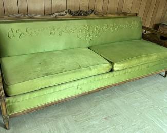 Vintage Carved Wood Velvet Full Sized Sofa Bed
Lot #: 23