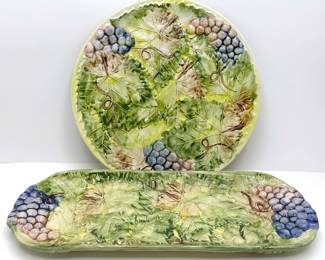 2 Vintage Majolica Grape Vine Serving Platters Made In Portugal By J Willfred For C. Sadek
Lot #: 149