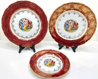 3 Vintage Carlsbad Atelier Czech Republic Plates With Gold Details
Lot #: 44