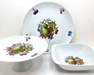Vintage Naaman Israeli China: Serving Tray, Pedestal Cake Platter & Serving Bowl
Lot #: 35